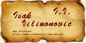 Isak Vilimonović vizit kartica
